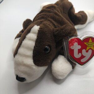 Ty Beanie Baby Bruno Bull Terrier 1997 5th Generation Hang Tag PE Filled MWMT